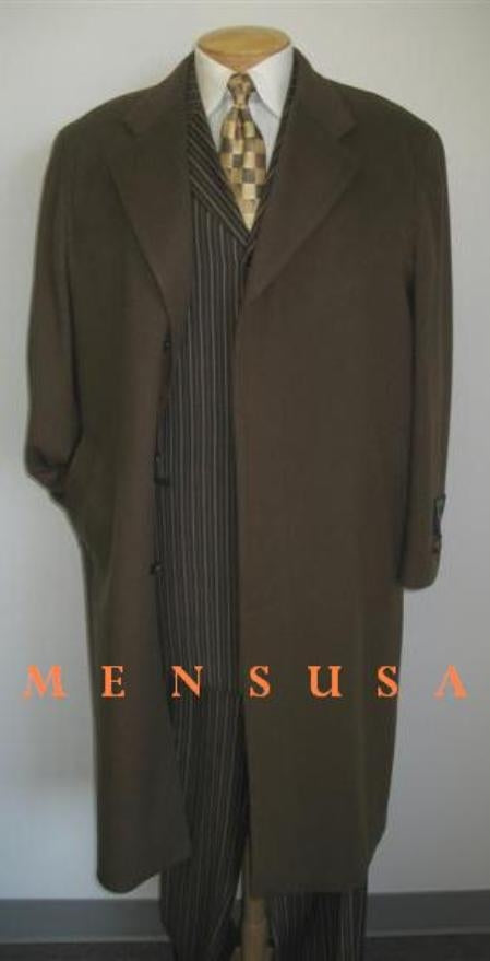 Long Men's Dress Topcoat - Men's Peacoat Men's Dress Coat Full Length Chocolate Brown Men's Peacoat
