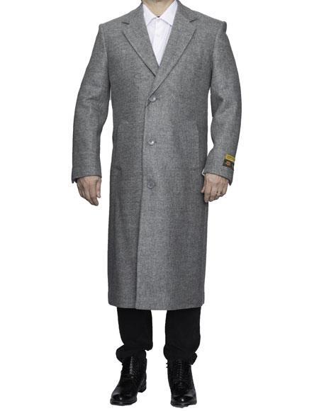 Full Or 3/4 Length Men's 3 Button Heavy Peacoat - Mens Heavy wool topcoat Men's Dress Long Coat Available In 20 Colors;