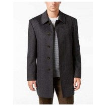 five button single breasted herringbone wool blend charcoal onercoat