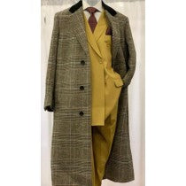 plaid chesterfield over coats, full lenth wool coat men