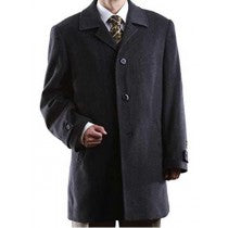 LAPEL 6 BUTTONS BEIGE MENS LONG WOOL OVERCOAT