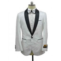 LAPEL PAISLEY FLORAL TUXEDO SPORT COAT