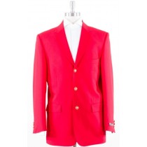 MENS THREE BUTTONS NOTCH LAPEL RED JACKET