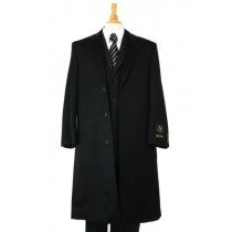 HARWARD LUXURIOUS SOFT FINEST WOOL DRESS COAT FULL LENGTH BLACK TOPCOATS