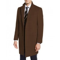 MENS BROWN FOUR BUTTON CUFFS PEACOAT