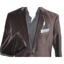 BREASTED CHOCOLATE BROWN VELVET SPORT COAT