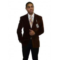 BREASTED SPICE BROWN VELVET BLAZER SPORT COAT