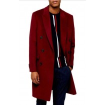 MENS BURGUNDY WINE MAROON DOUBLE BREASTED OVERCOATS