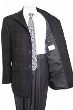 38 INCH 3 BUTTON NOTCHED LAPEL NAVY BLUE WOOL BLEND OVERCOAT