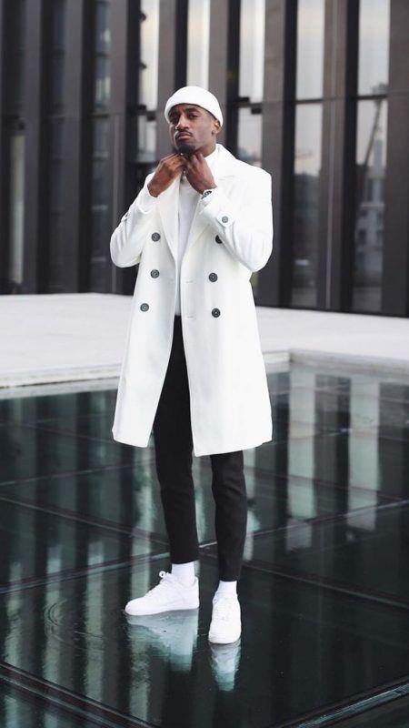 BREASTED OVERCOAT WHITE CASHMERE FABRIC