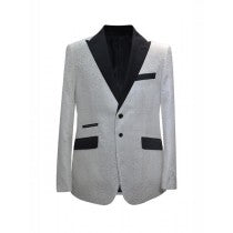 MENS TWO BUTTON PEAK LAPEL WHITE SPORT COAT