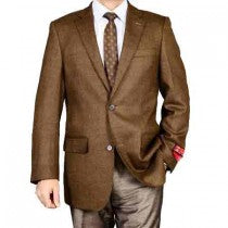 MANTONI MEN'S BROWN TWO BUTTON WOOL SPORT COAT