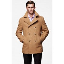 BIG AND TALL PEACOAT WINTER TAN