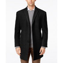 mens black slim fit topcoat