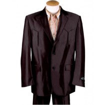 SINGLE BREASTED CUFF WESTERN BLAZER BROWN