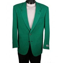 BREASTED TWO BUTTON GREEN BLAZER