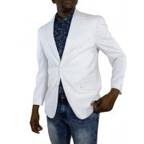 ONE TICKET POCKET WHITE LINEN BLAZER