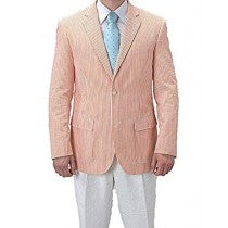 STRIPED SEERSUCKER ORANGE BLAZER