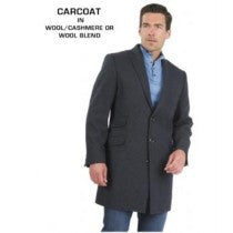 LINED CHARCOAL GREY WOOL & CASHMERE CAR COAT