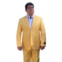 YELLOW TWO BUTTON VESTED SUIT