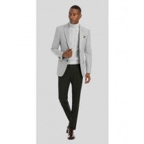 GRAY TWO BUTTON WOOL NOTCH LAPEL BLAZER