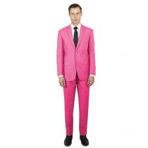 PINK TWO BUTTONS FLAT FRONT PANTS SUIT