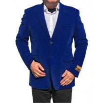 ROYAL BLUE VELVET VELOUR BLAZER OVERCOAT