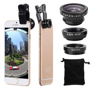 3 in 1 Fisheye Phone Lens - Shopminx - Clip On Fisheye Lens