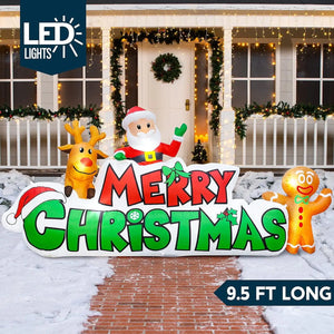 9.5 FT Inflatable Merry Christmas Sign with LED Lights - Shopminx