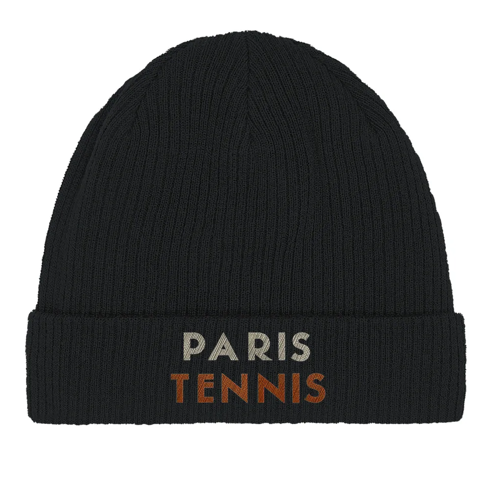 Beanie Paris Tennis 3  - Cotton Bio, Embroidered Design