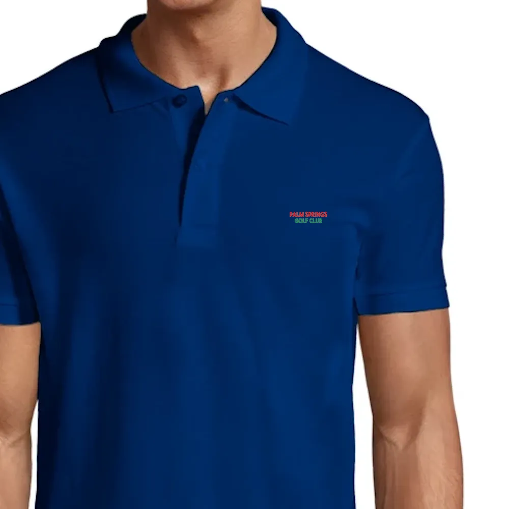 juego Palm Spring Golf Club Polo bordado corte moderno obra maestra tela duradera cuello clásico tapeta de botones bordado en el pecho varios colores tamaños estilo último comodidad curso