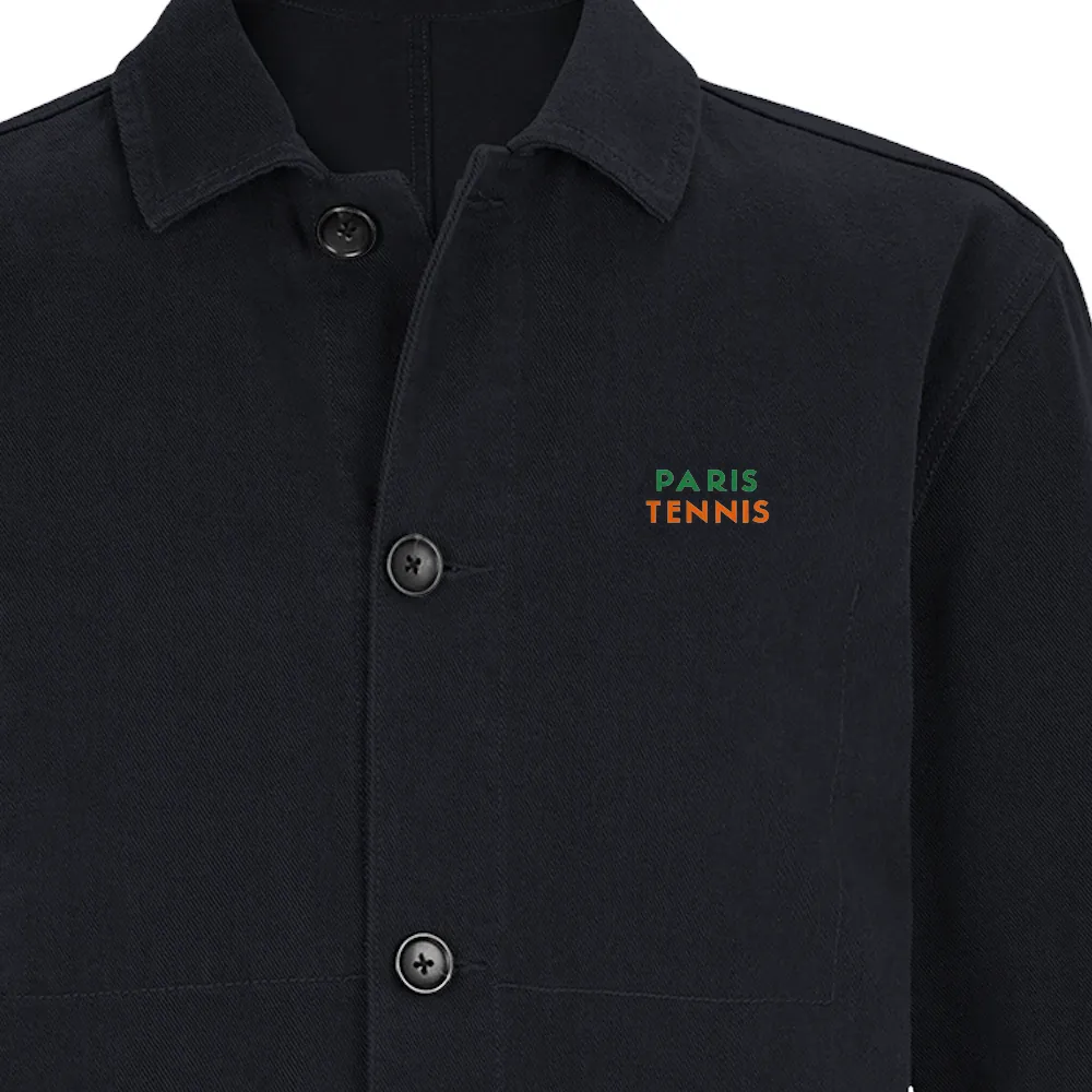 Image Navy de Vintage Jacket Paris Tennis 1 - Embroidered Design