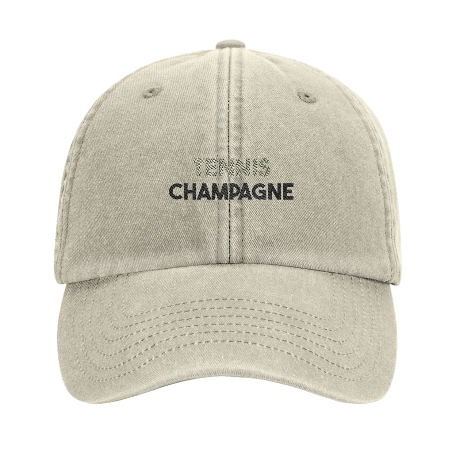 Vintage Cap Tennis Champagne - Embroidered Design