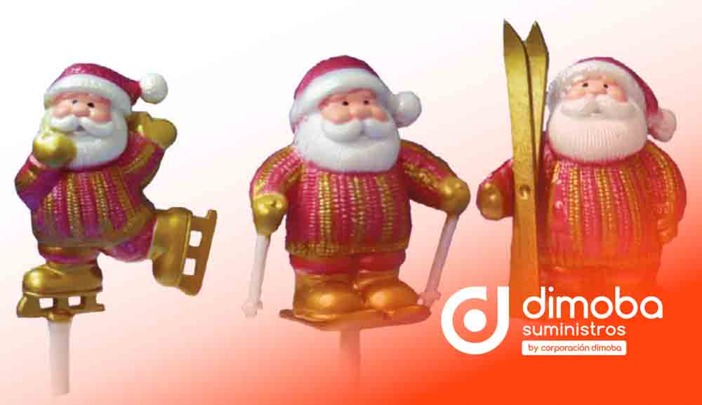 Adornos Papa Noel Esqui. Tipo Figuras para Tartas