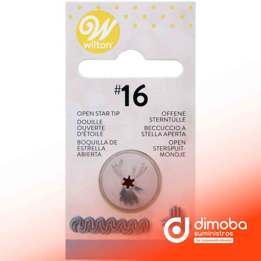 Boquilla Decoración Rizada 016 Wilton. Tipo Boquillas wilton