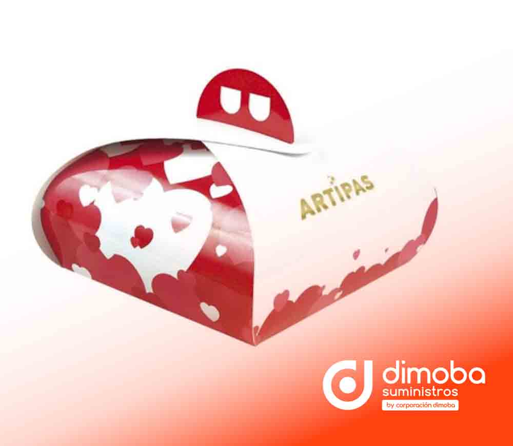 Caja San Valentín Corazones Laminada 50 uds.. Tipo Cajas para Pastelería, Envases, bandejas y cartonaje