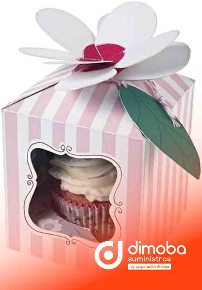 Caja para 1 Cupcake Princesa. Tipo Cajas Cupcakes