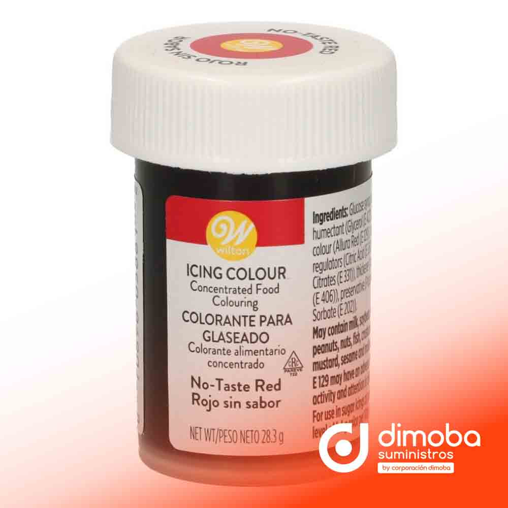 Colorante Gel Rojo Sin Sabor Wilton 28 gr.. Tipo Colorantes en gel