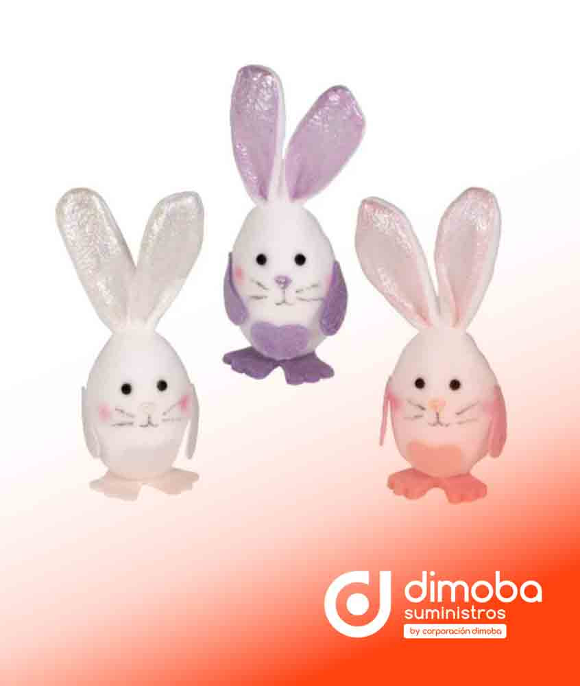 Conejo-Huevo Pascua Purpurina 12 uds.. Tipo Productos de pastelería y repostería