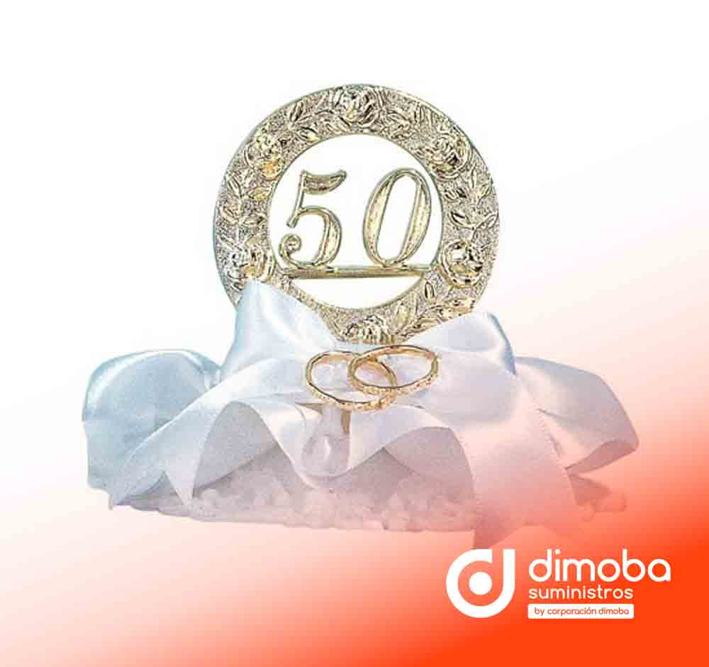 Figura para Tarta Bodas de Oro. Tipo Toppers para tartas