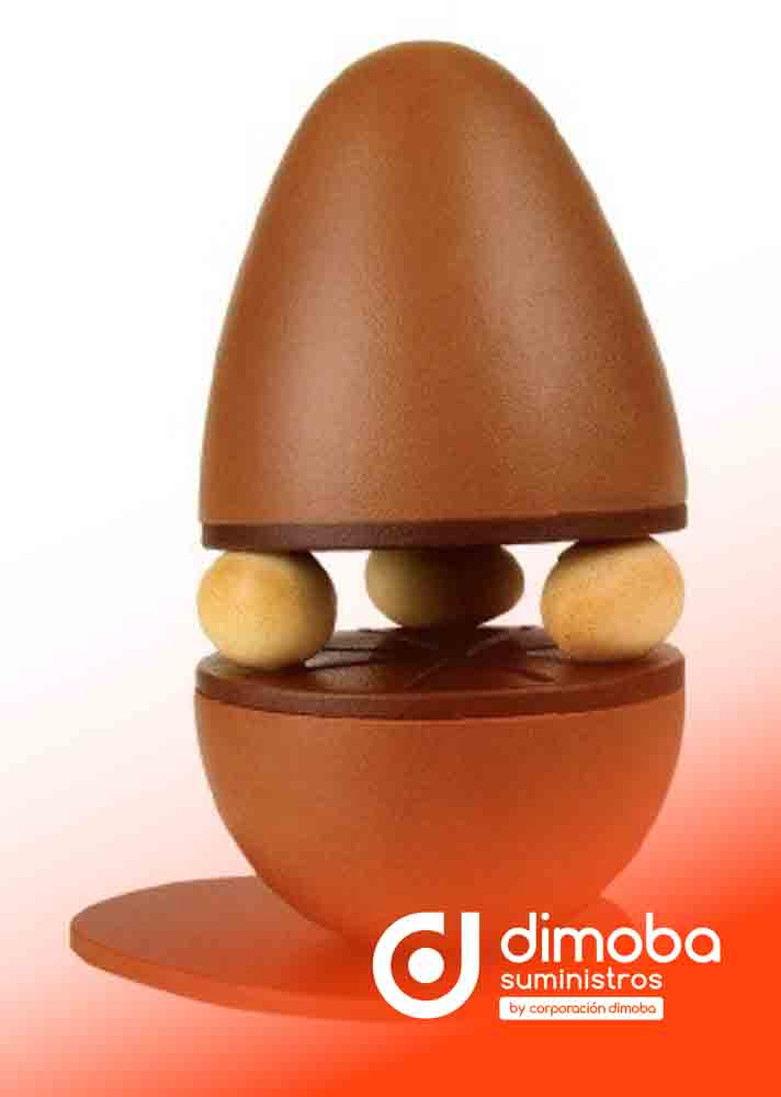 Kit Molde Termoperforado Huevo de Diseño Apoyado Sobre 3 Mini Huevos. Tipo Moldes de huevos para chocolate