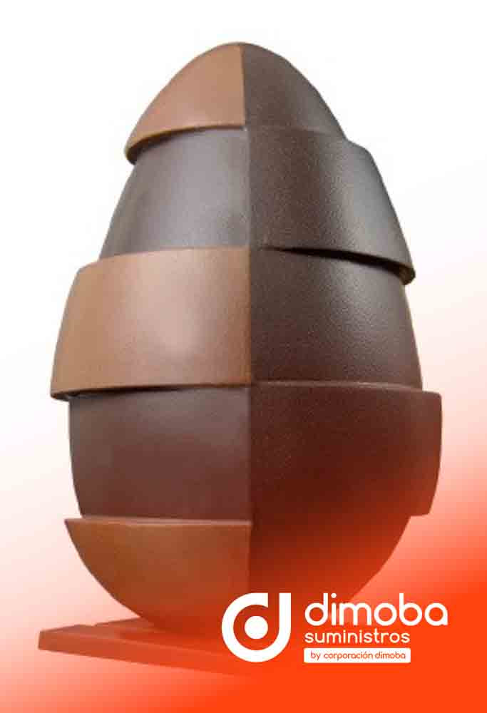 Kit Molde Termoperforado Huevo de Diseño Bicolor con Cuadros. Tipo Moldes de huevos para chocolate