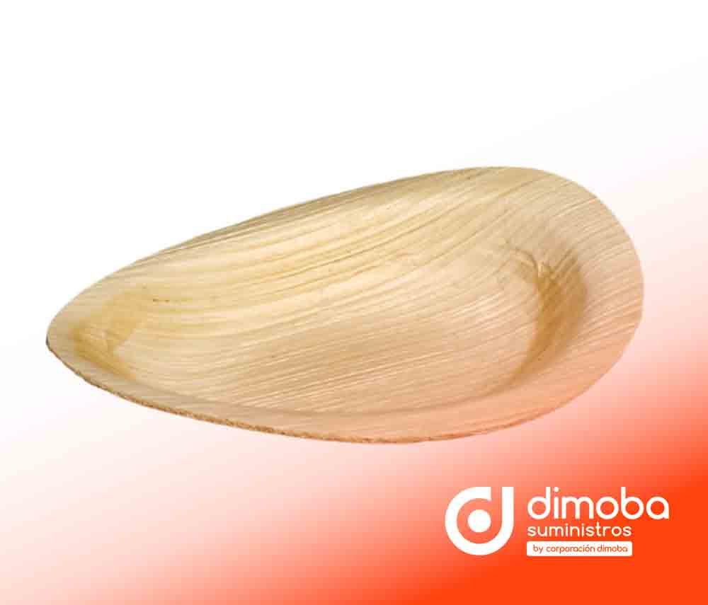 Mini Plato Oval Bali Hoja Palmera. Tipo Platos Desechables