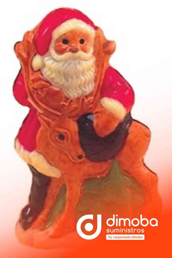 Molde de Policarbonato Papá Noel con Reno. Tipo Moldes de policarbonato