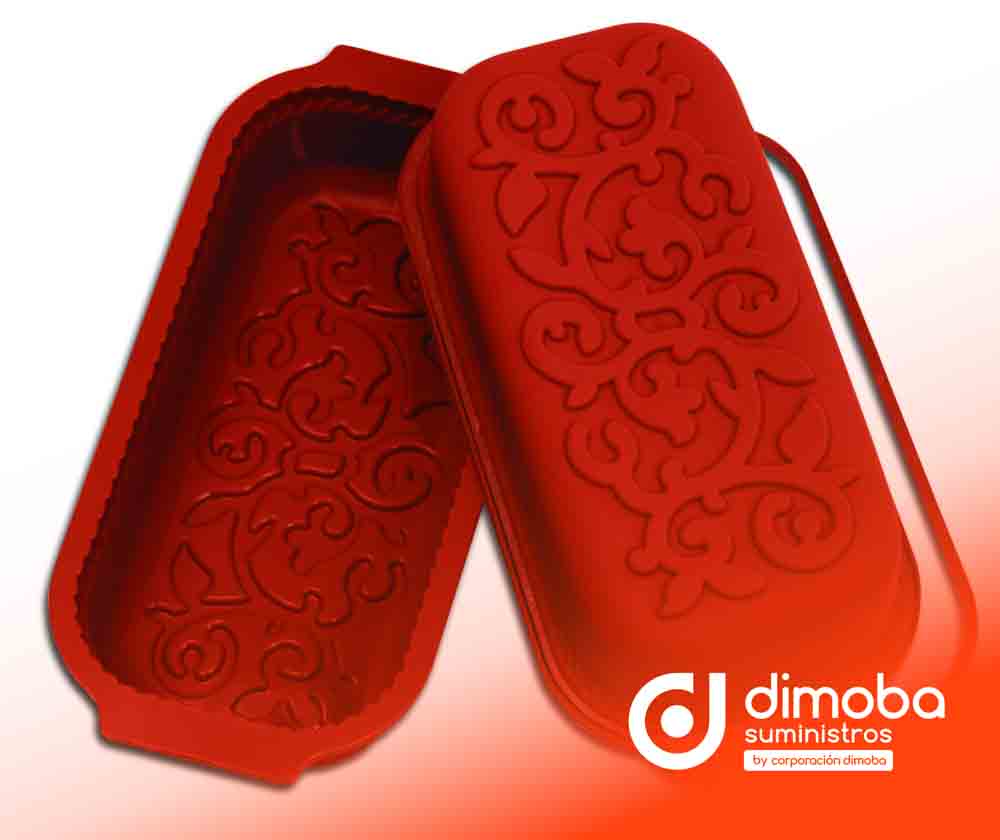 Molde de Silicona Rectangular con Decoraciones en Relieve. Tipo Moldes de silicona