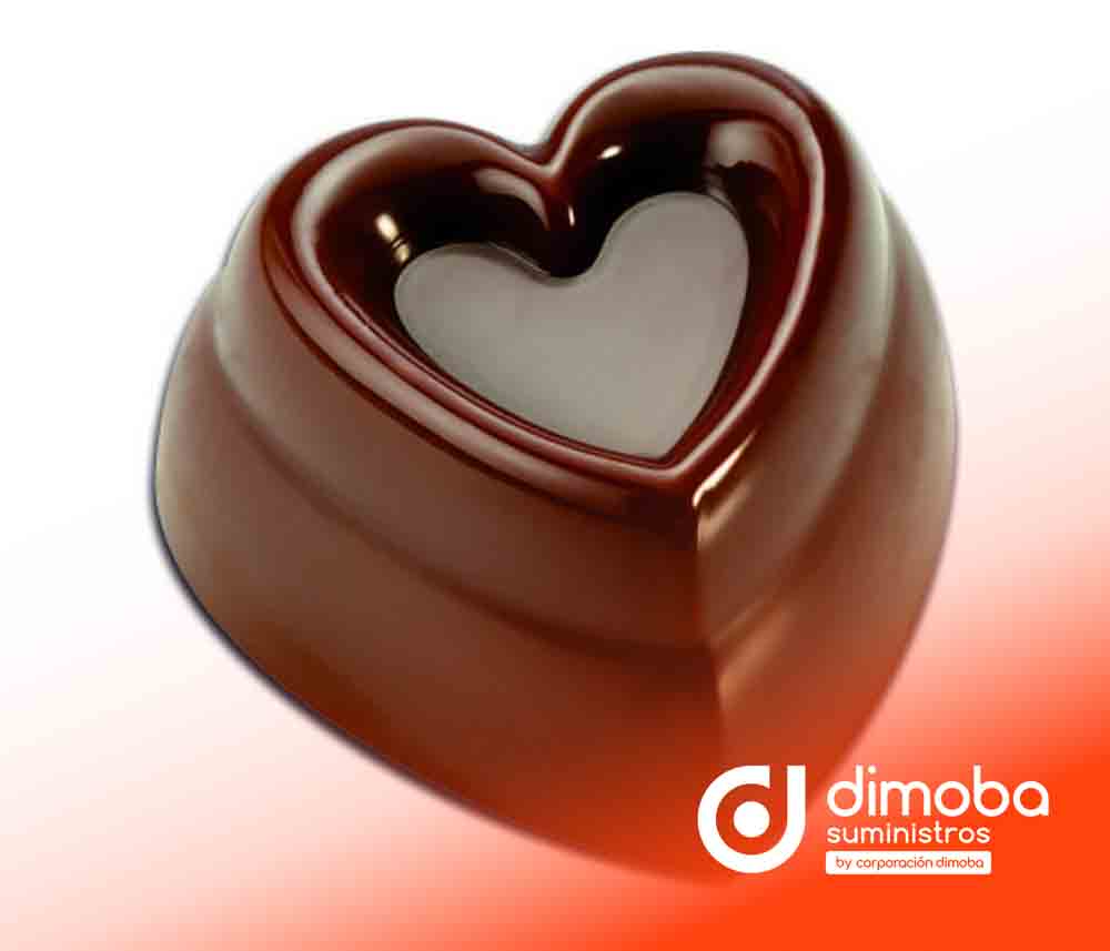 Molde para Bombones con Forma de Corazón. Tipo Moldes para Chocolate
