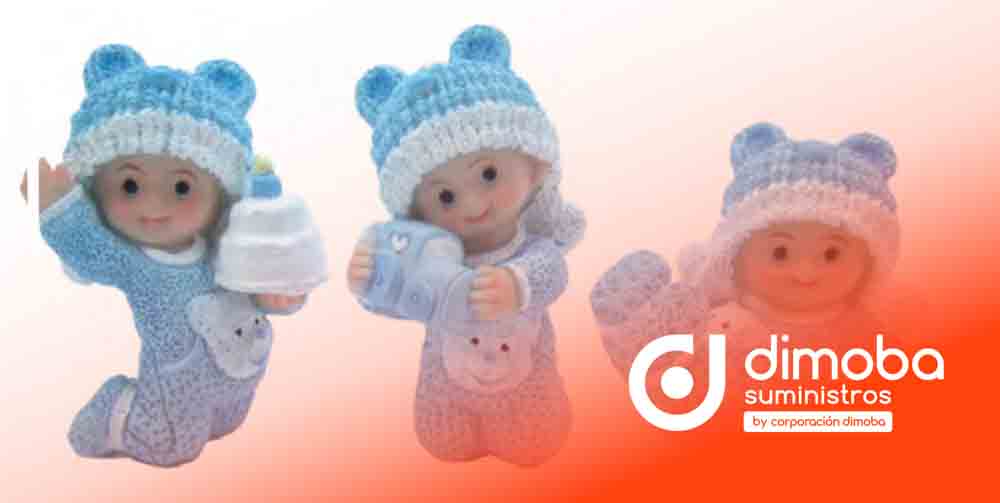 Muñeco Bebé Azul 6 modelos. Tipo Figuras para Tartas