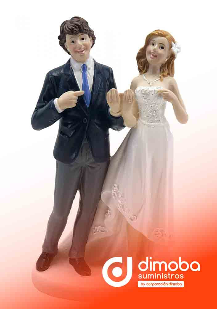 Pareja de Boda Chico y Chica Modelo Jade 12.5 cm de altura. Tipo Productos de pastelería y repostería