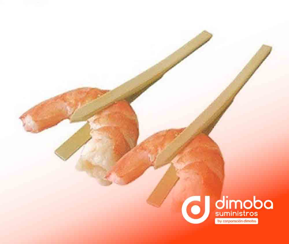 Pinza para Aperitivos de Bambú. Tipo Brochetas de Madera