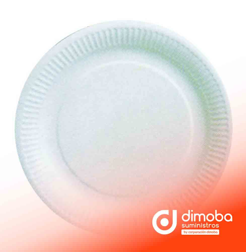 Plato Cartón Blanco Biodegradable 100 uds.. Tipo Cajas para Pastelería, Envases, bandejas y cartonaje